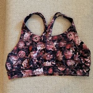 Lululemon Energy Sports Bra, Size 10, Black Floral